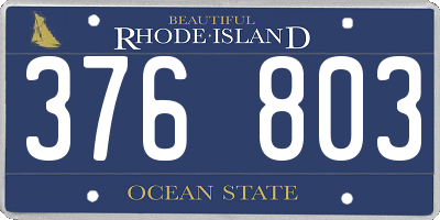 RI license plate 376803