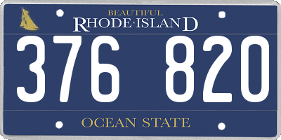 RI license plate 376820
