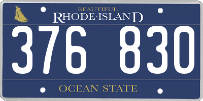 RI license plate 376830
