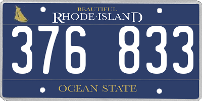 RI license plate 376833