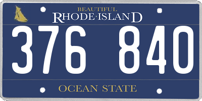 RI license plate 376840