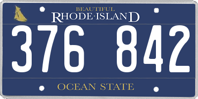 RI license plate 376842
