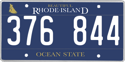 RI license plate 376844