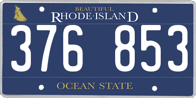 RI license plate 376853