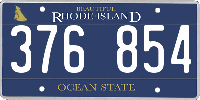RI license plate 376854