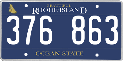 RI license plate 376863