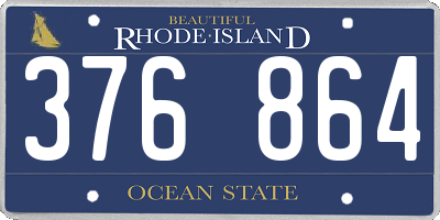 RI license plate 376864
