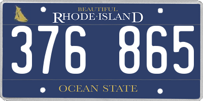 RI license plate 376865