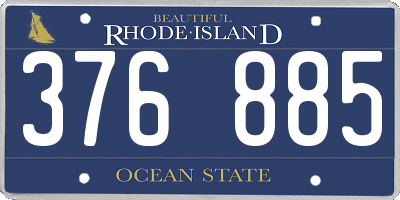 RI license plate 376885
