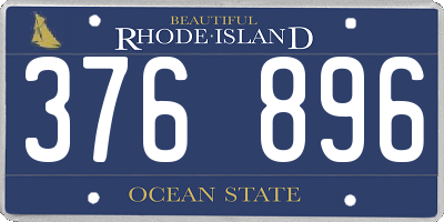 RI license plate 376896