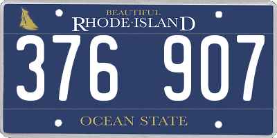 RI license plate 376907