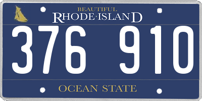 RI license plate 376910
