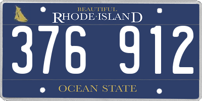 RI license plate 376912