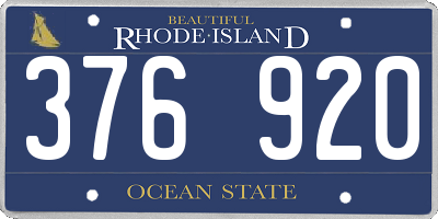 RI license plate 376920
