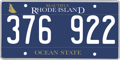 RI license plate 376922