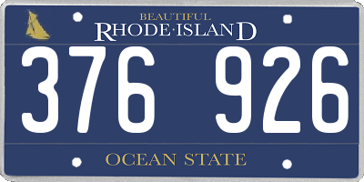 RI license plate 376926