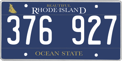 RI license plate 376927