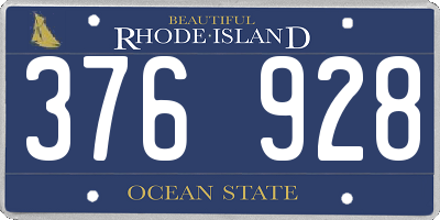 RI license plate 376928