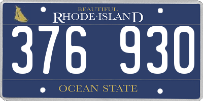 RI license plate 376930