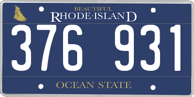 RI license plate 376931