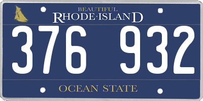 RI license plate 376932