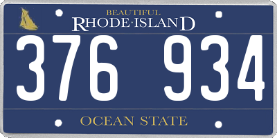 RI license plate 376934