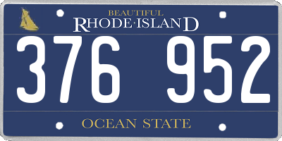 RI license plate 376952