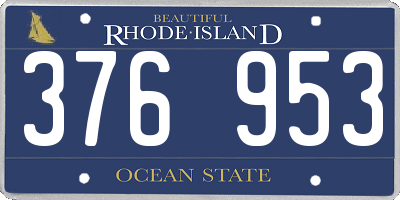 RI license plate 376953