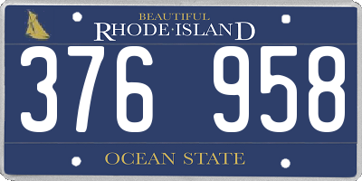RI license plate 376958
