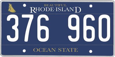 RI license plate 376960