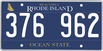RI license plate 376962