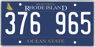 RI license plate 376965