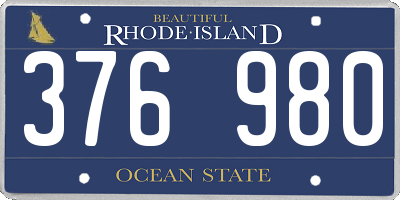 RI license plate 376980