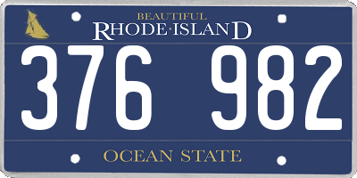 RI license plate 376982