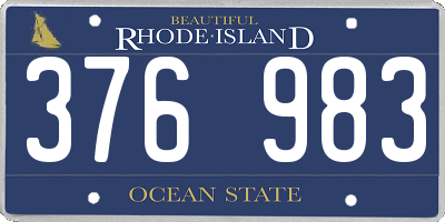 RI license plate 376983