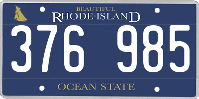 RI license plate 376985