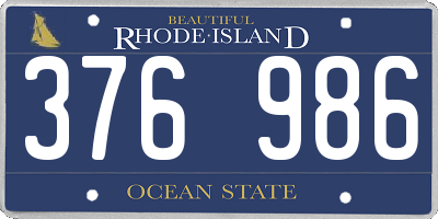 RI license plate 376986
