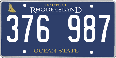 RI license plate 376987