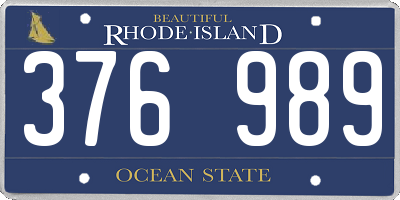 RI license plate 376989