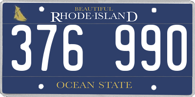 RI license plate 376990