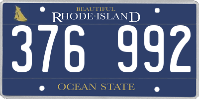 RI license plate 376992
