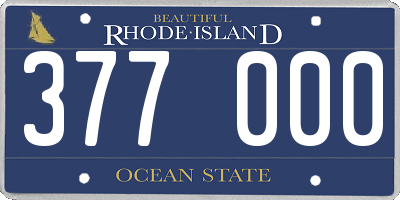 RI license plate 377000