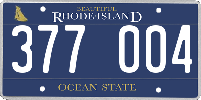 RI license plate 377004