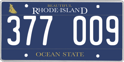 RI license plate 377009