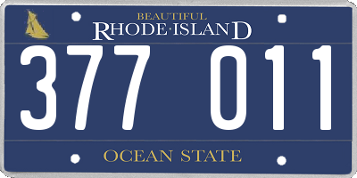 RI license plate 377011