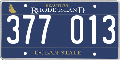 RI license plate 377013