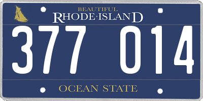 RI license plate 377014