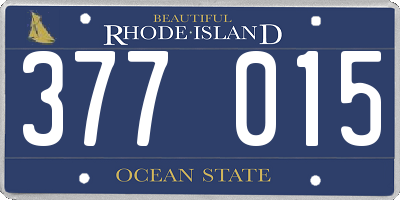 RI license plate 377015