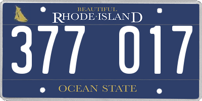 RI license plate 377017