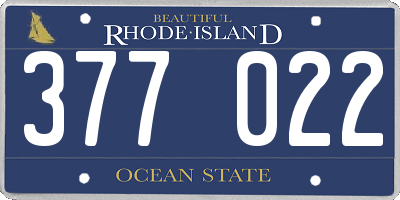 RI license plate 377022